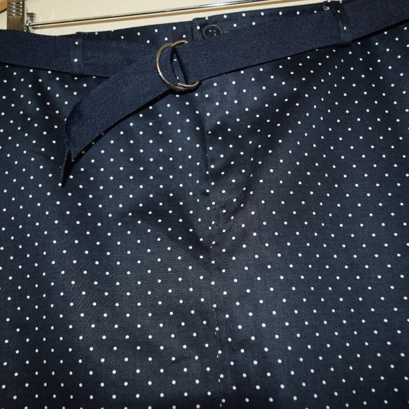 NWT CHAPS Navy White Polka Dots Straight Pencil Mini SKIRT $50 Stretch N15 - Picture 7 of 7